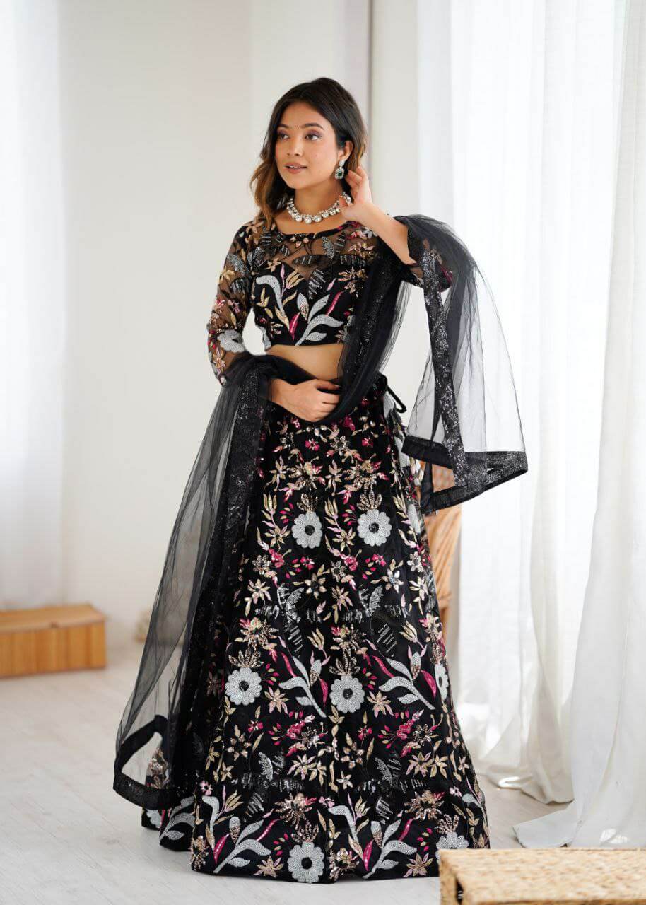 Premium Butterfly Net Lehenga Embellished Lehenga