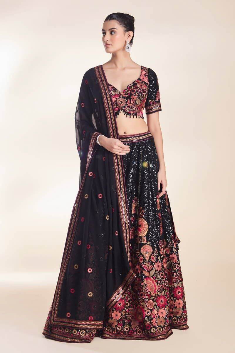 Black lehenga for women