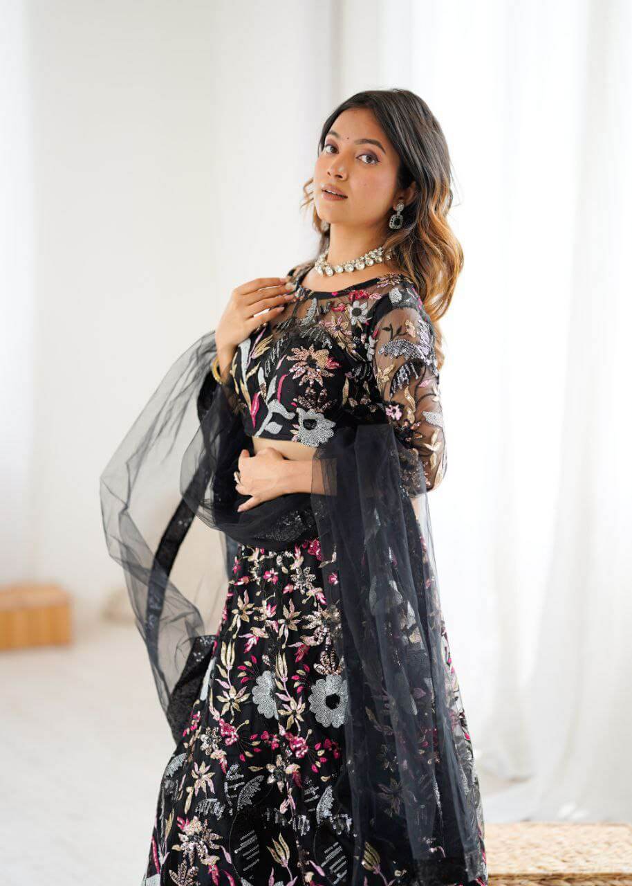 Premium Butterfly Net Lehenga Embellished Lehenga