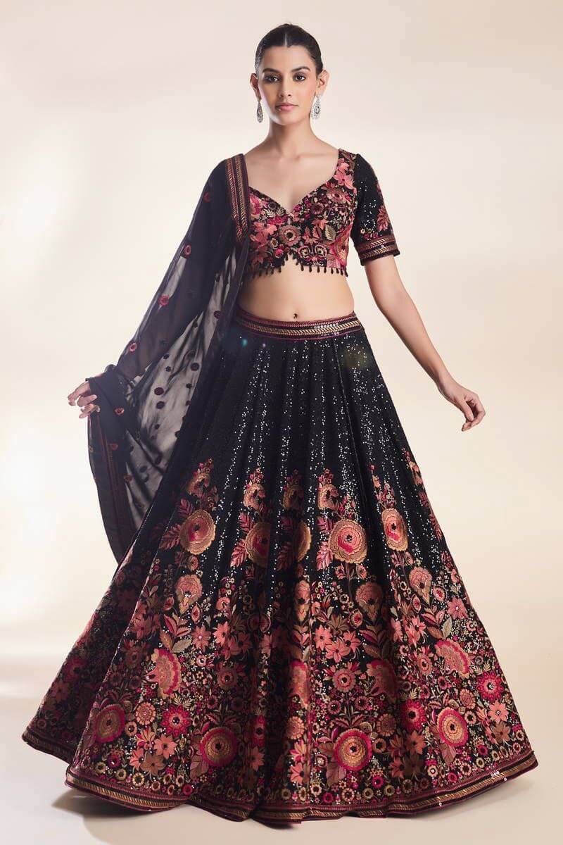 Black lehenga for women