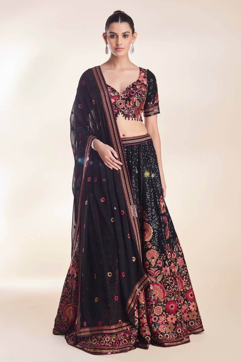 Black lehenga for women