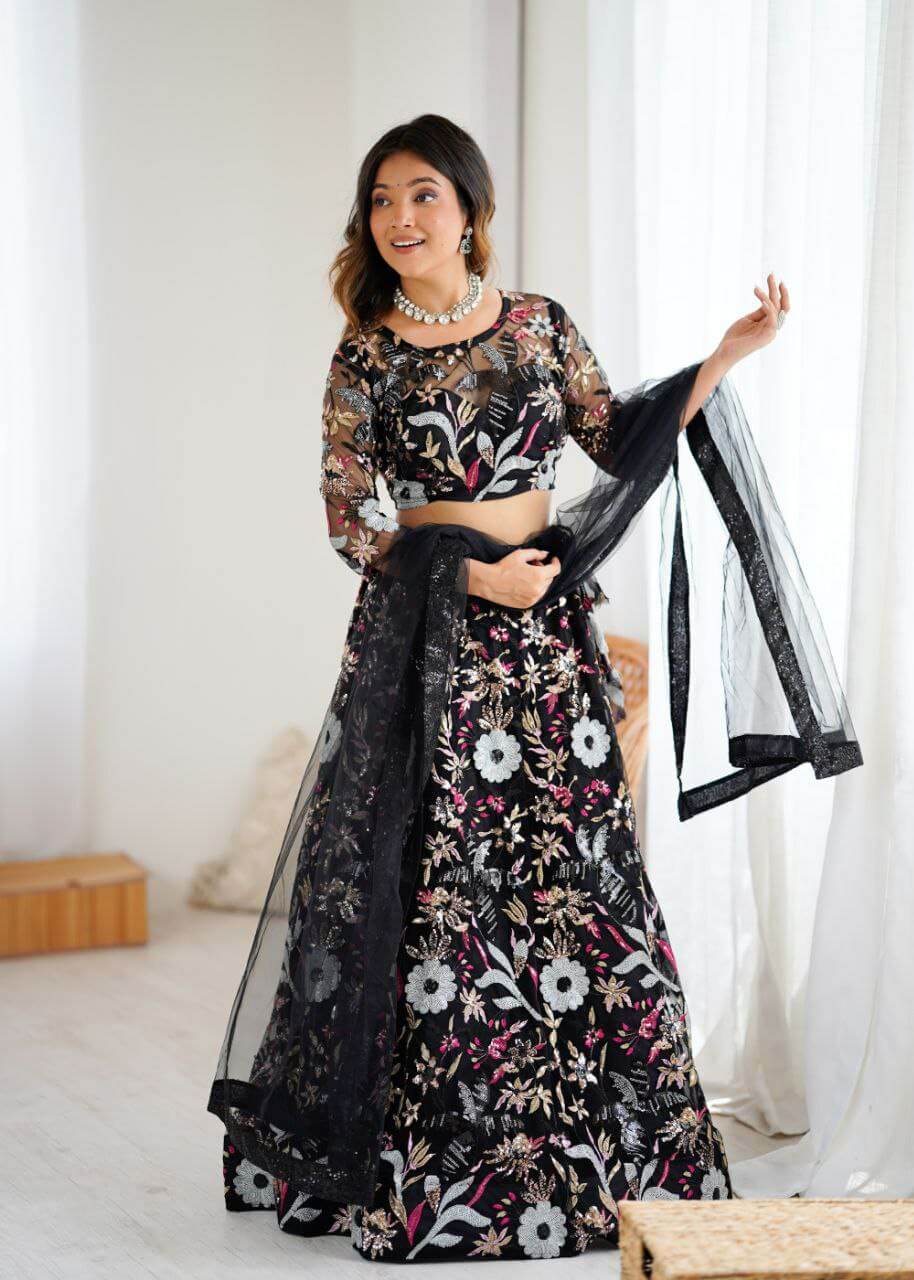 Premium Butterfly Net Lehenga Embellished Lehenga