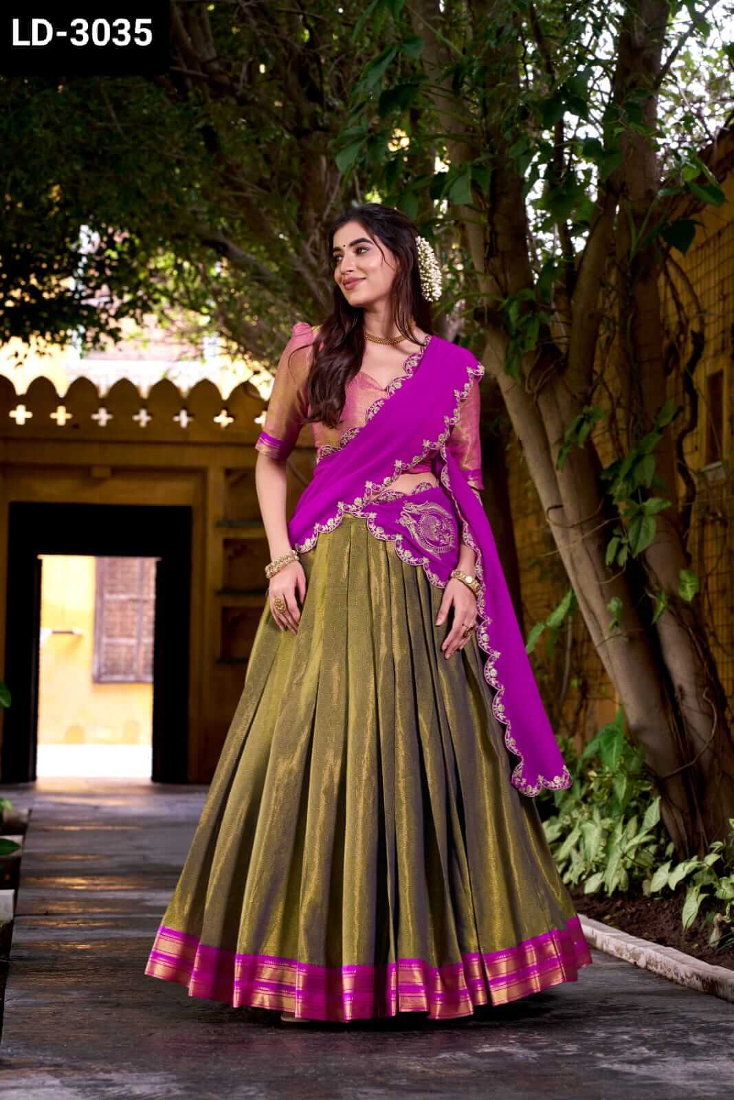 Kanchipuram half saree for women 3 colors