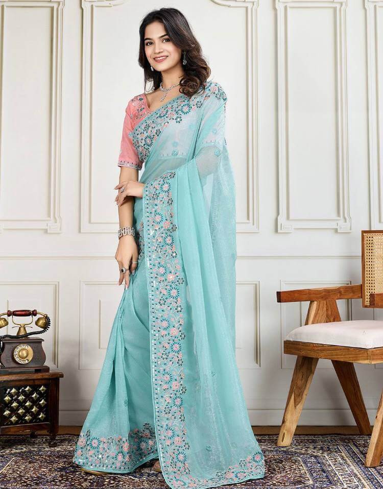 Beautiful Crunchy Silk saree for women