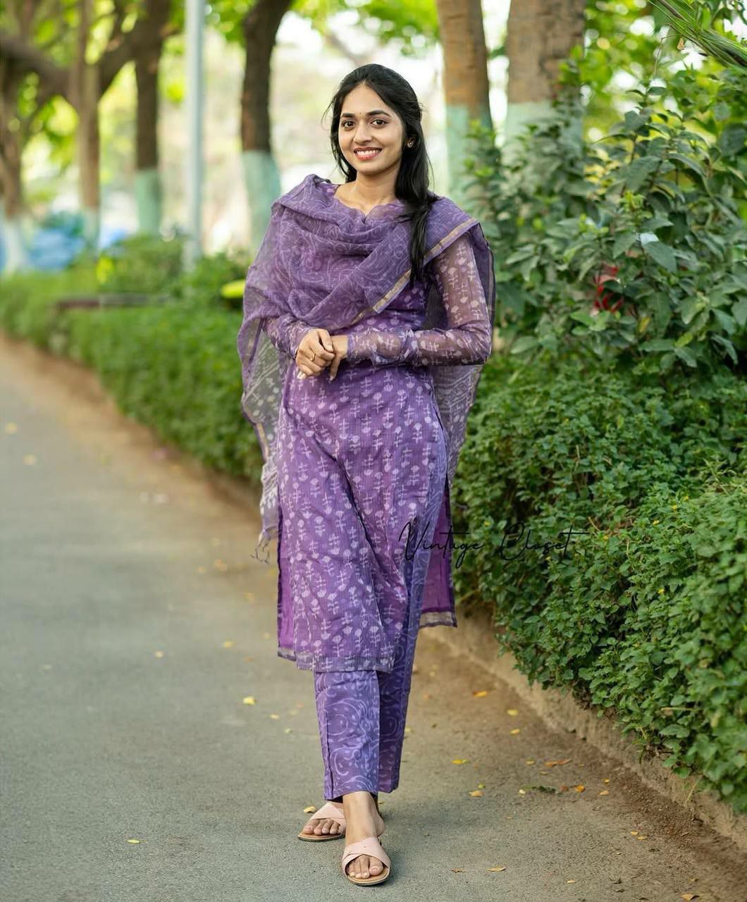 Cotton Purple kurti Set for Women