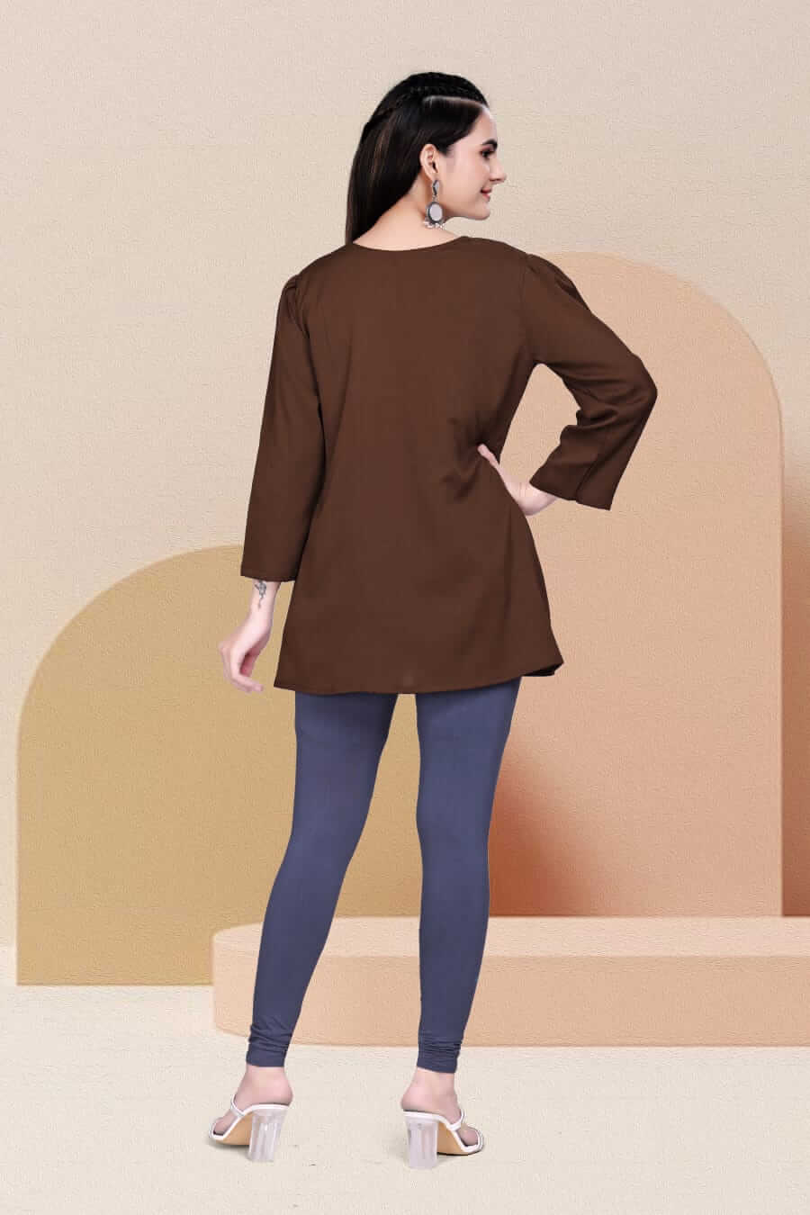 Tunic Style Embroidered Short Kurti – Modern Ethnic Wear