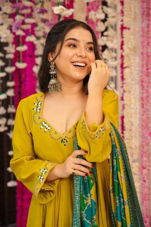 yellow kurti set for women l silk kurti l Ajinkya Shop