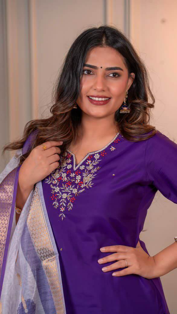 Purple kurti Set for Women