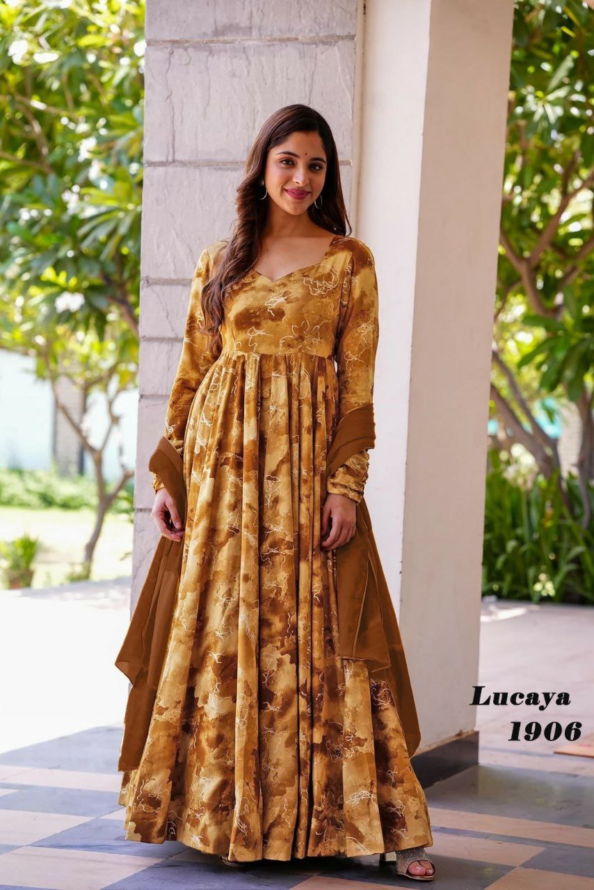 digital printed gown set for women Anarkali set