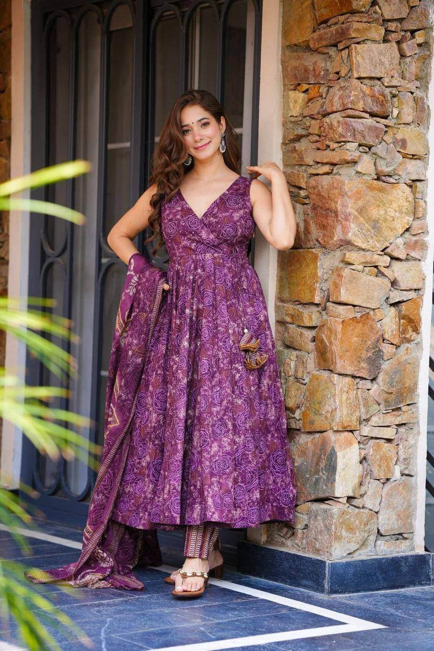 purple dress set for women Ajinkya Shop