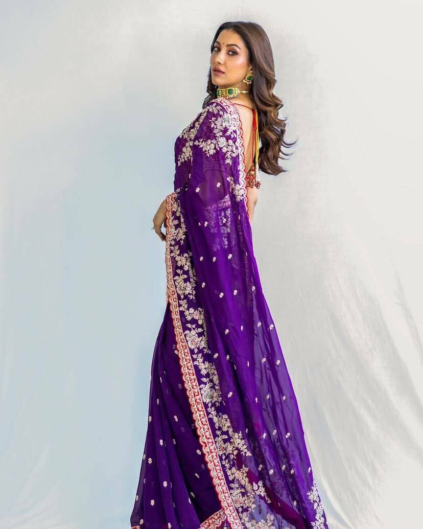 Soft Rangoli blooming silk saree for women