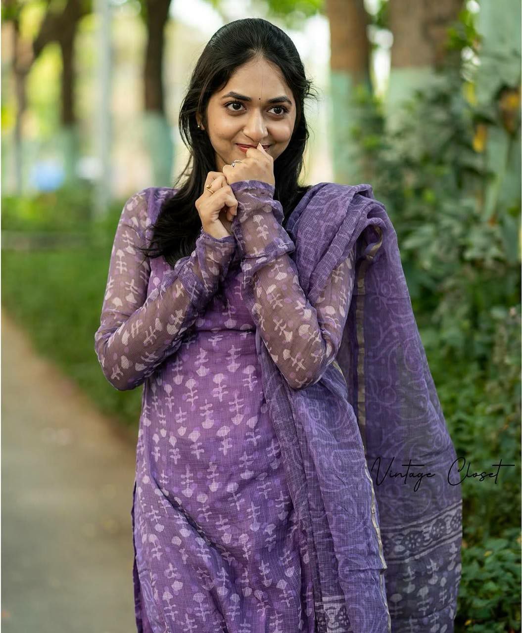 Cotton Purple kurti Set for Women