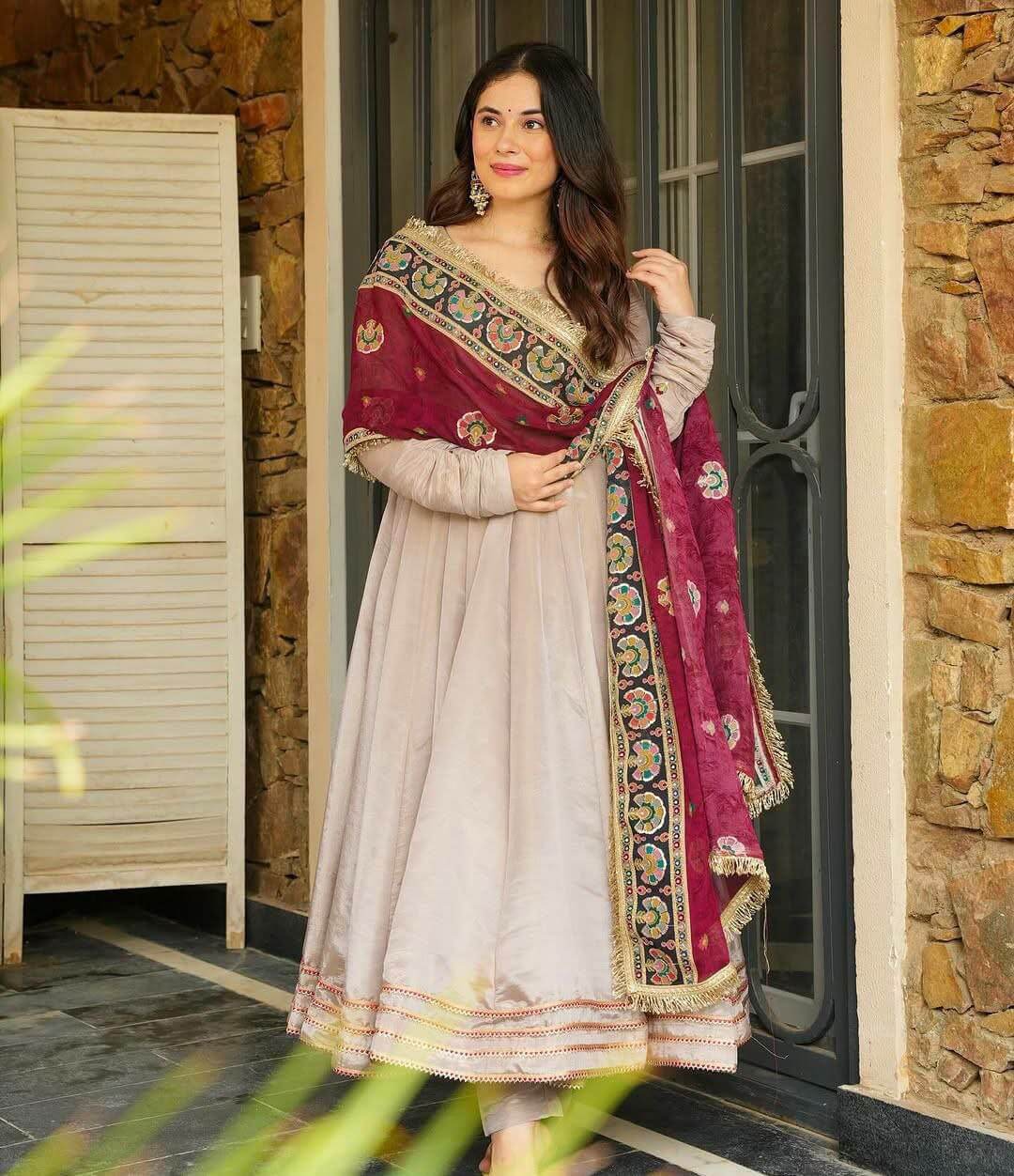 Fully stitched gown set for women