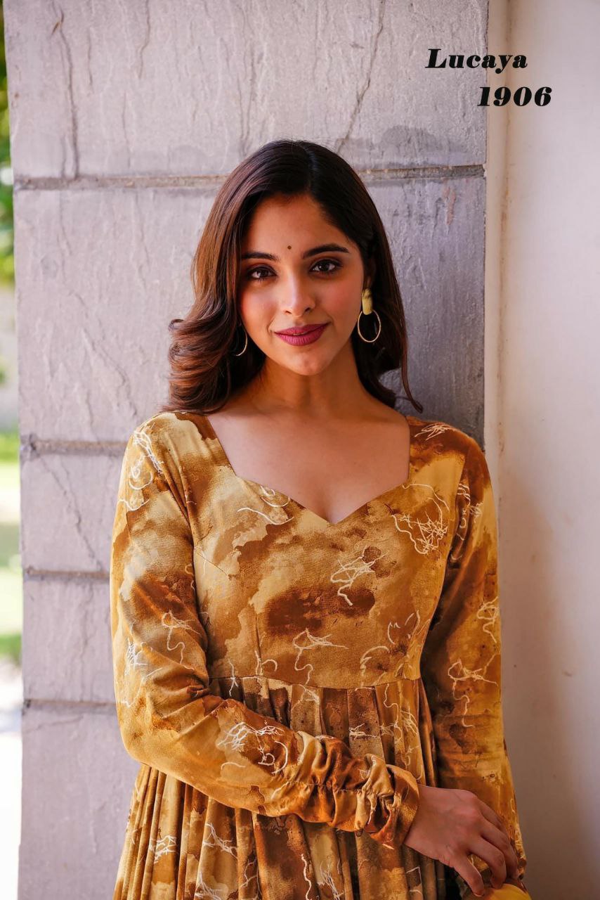 digital printed gown set for women Anarkali set