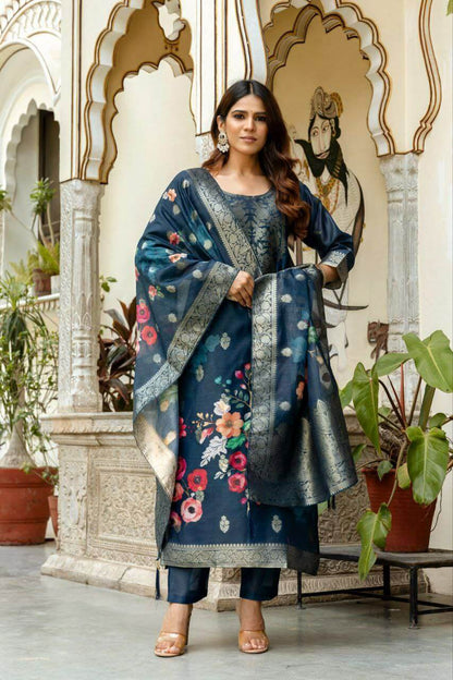 Pure Viscose Jacquard kurti set for women