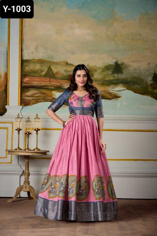 pink gown with koti for women beautiful gown set for women