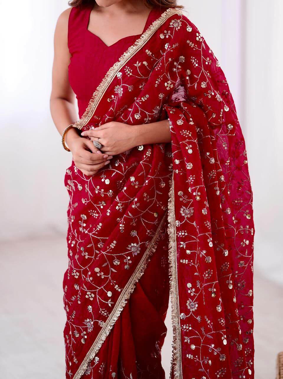 Crunchy Silk Saree for women