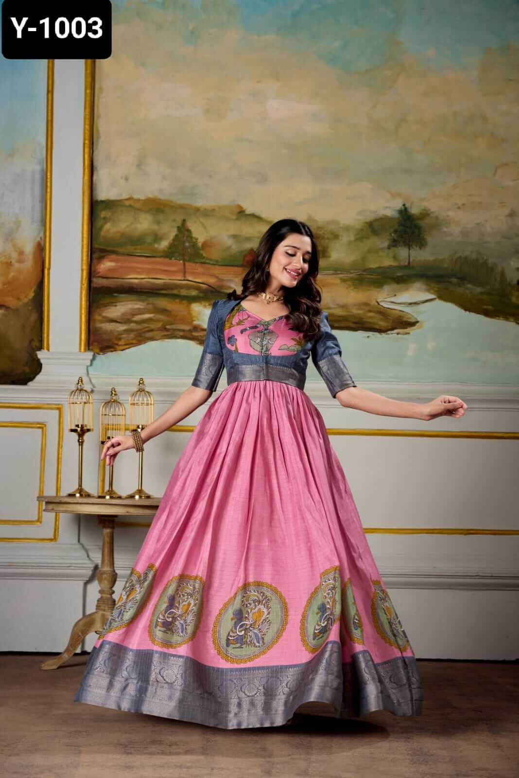 pink gown with koti for women beautiful gown set for women