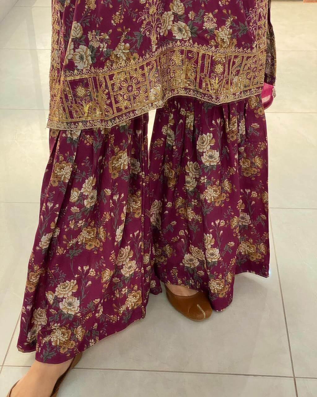 Pure Chinon Silk Sharara Suit for women