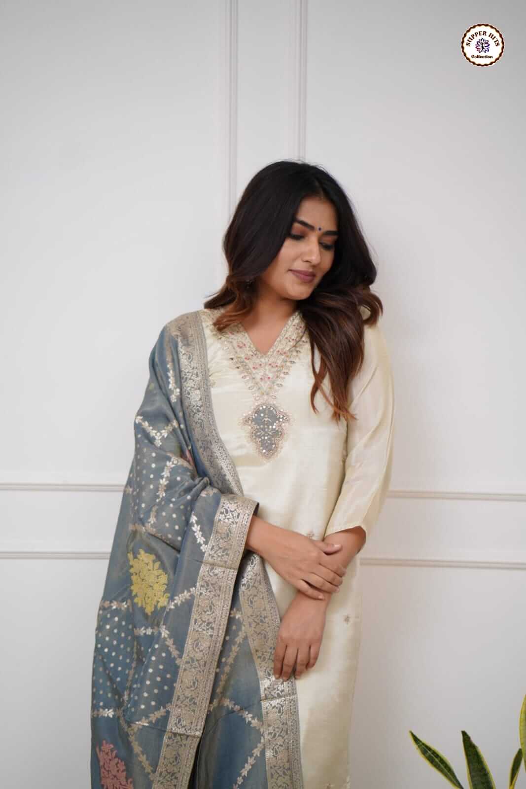 white Kurti Set For Women l Kurti Pant Dupatta  50% OFF l Ajinkya Shop