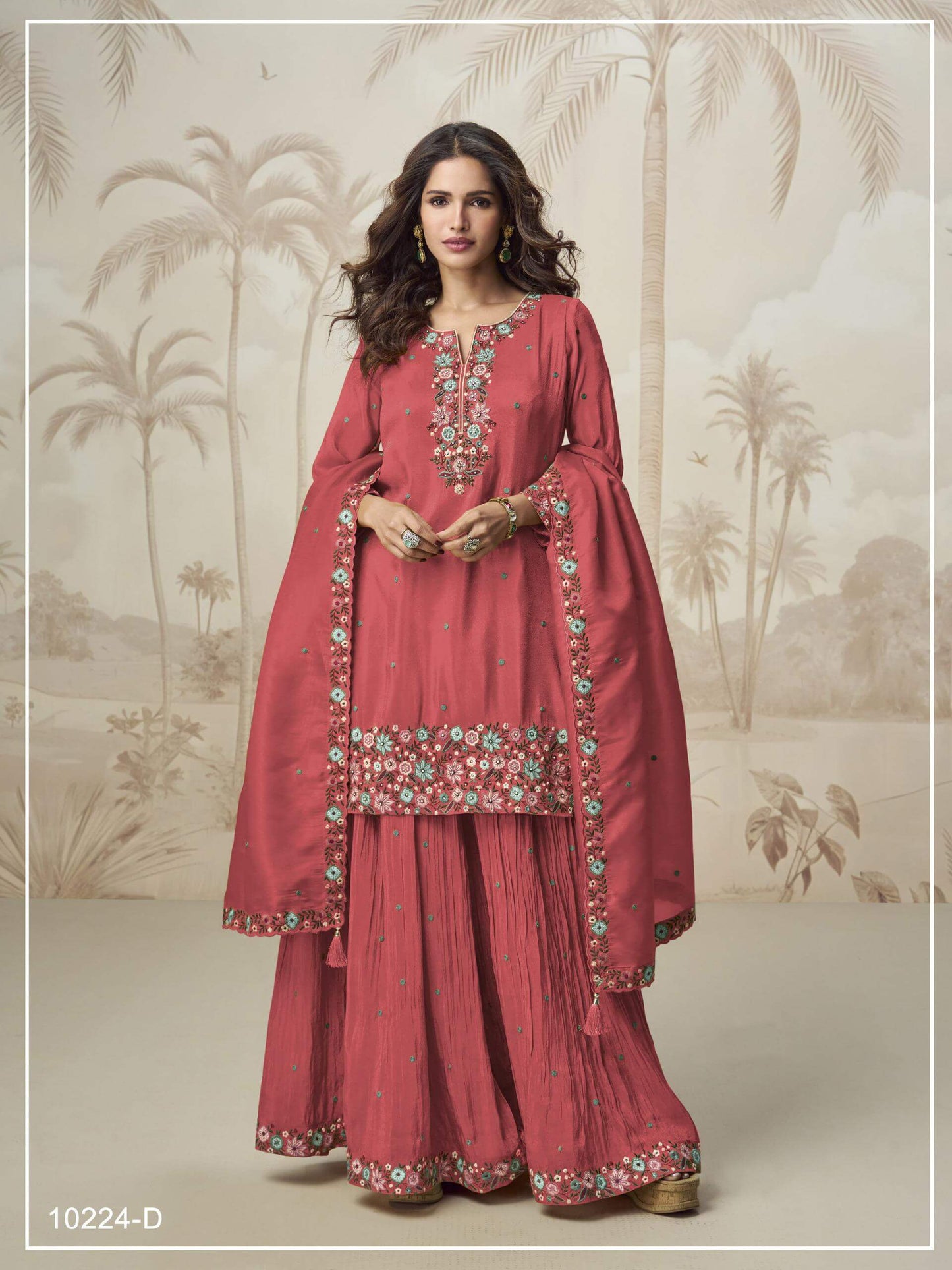 rose salwar set for women kurta salwar dupatta 