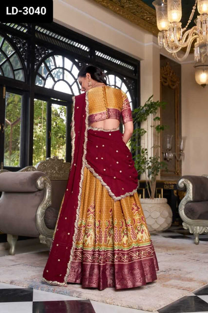 Kanchipuram Lehenga saree for women 3 colors
