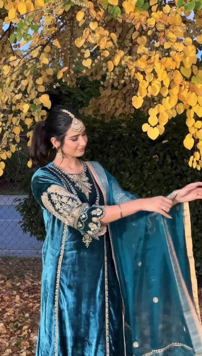 Heavy Viscose Velvet Dress Suit For Women