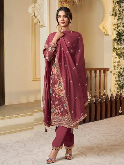 Pure chinon silk Kurti Set