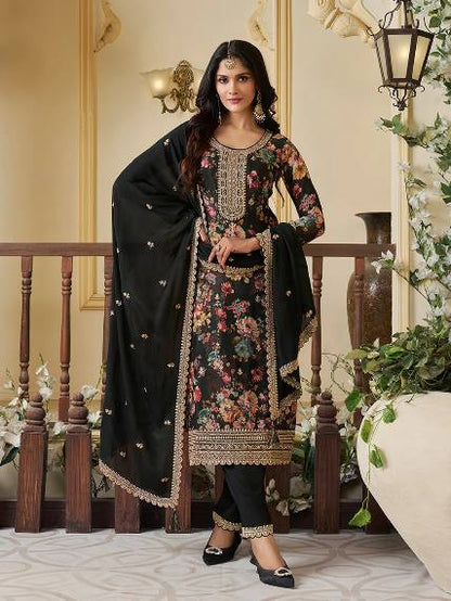 Pure chinon silk Kurti Set