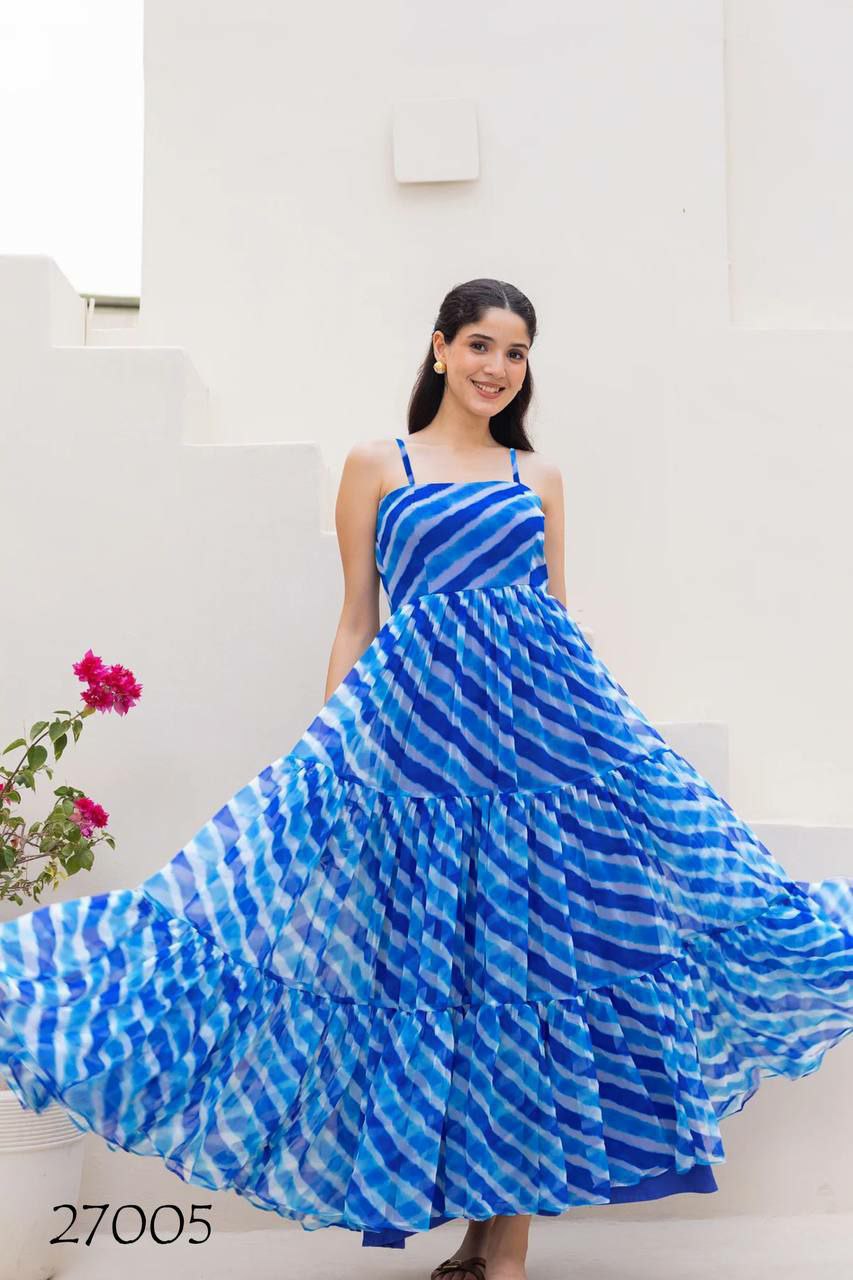 blue gown for women l faux gown l Ajinkya Shop