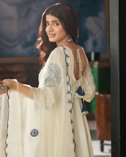 Vichitra Silk Kurti Set For Women