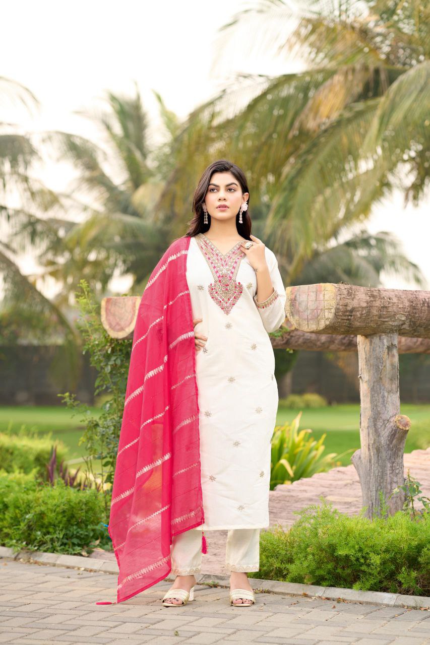 New Designers Kurti Pent Dupatta Set