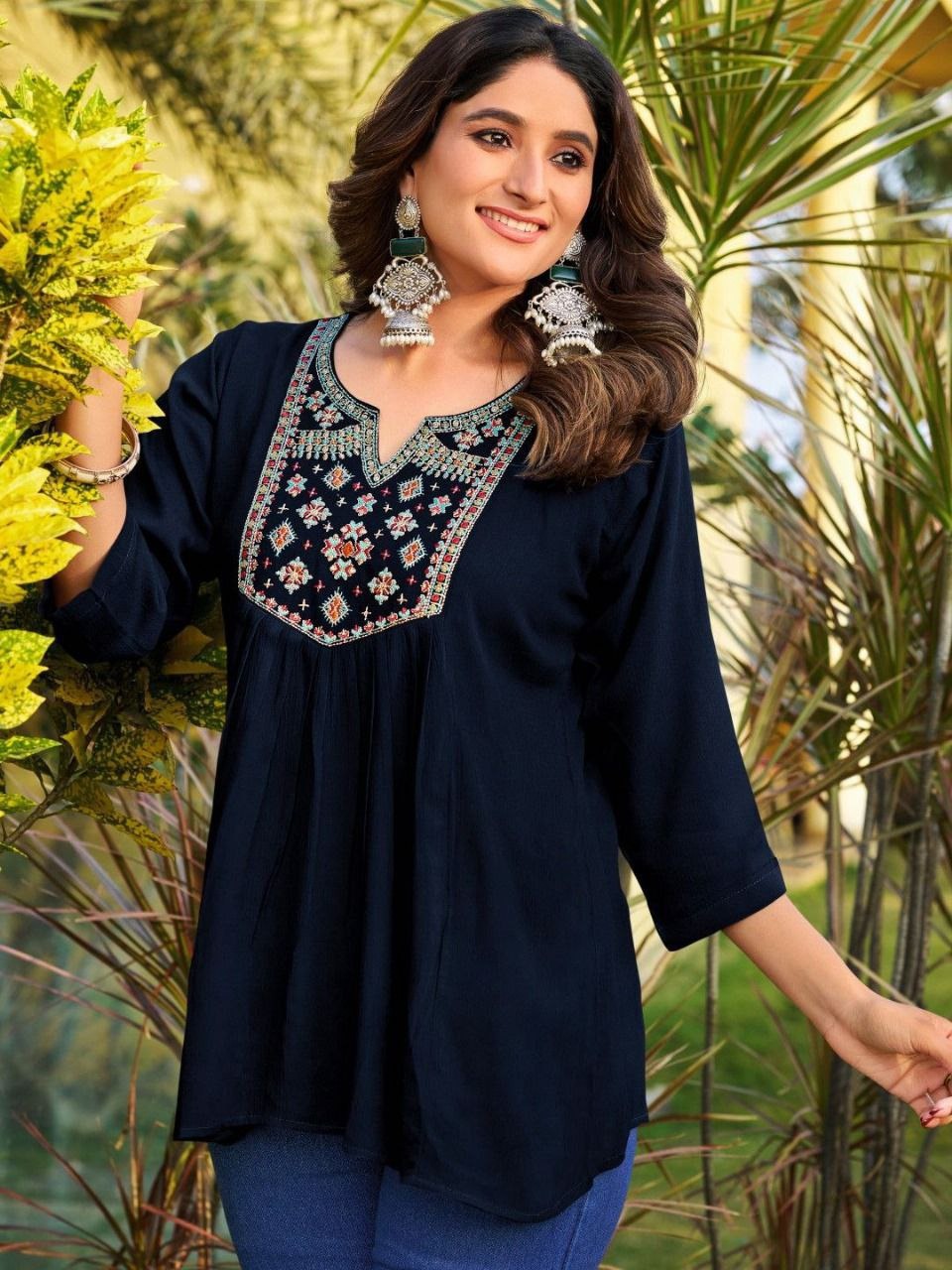 Embroidery Work Short Tops