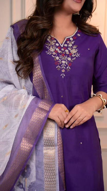 Purple kurti Set for Women