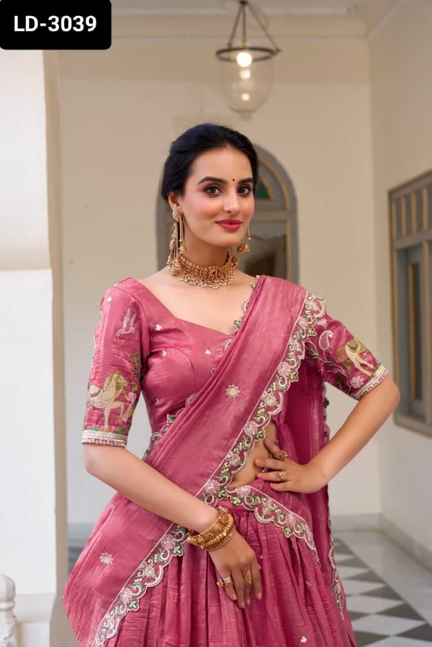 Gold Crush Lehenga saree for women 4 colors