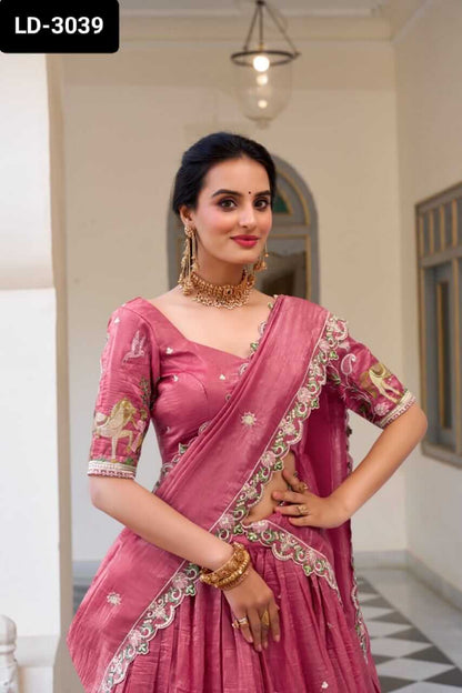 Gold Crush Lehenga saree for women 4 colors