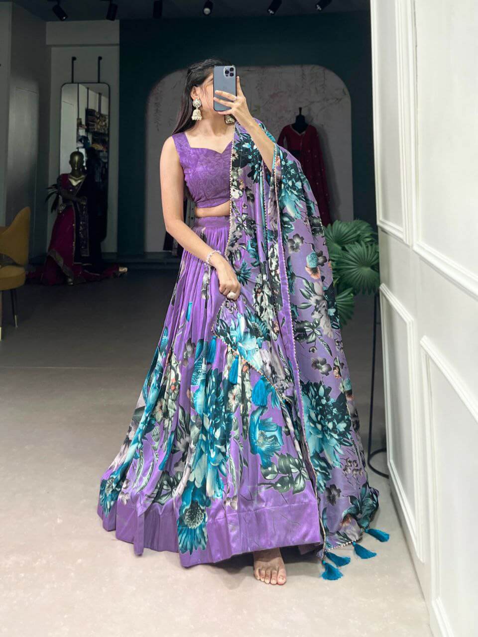 Beautiful Tasar Silk Lehenga For Women