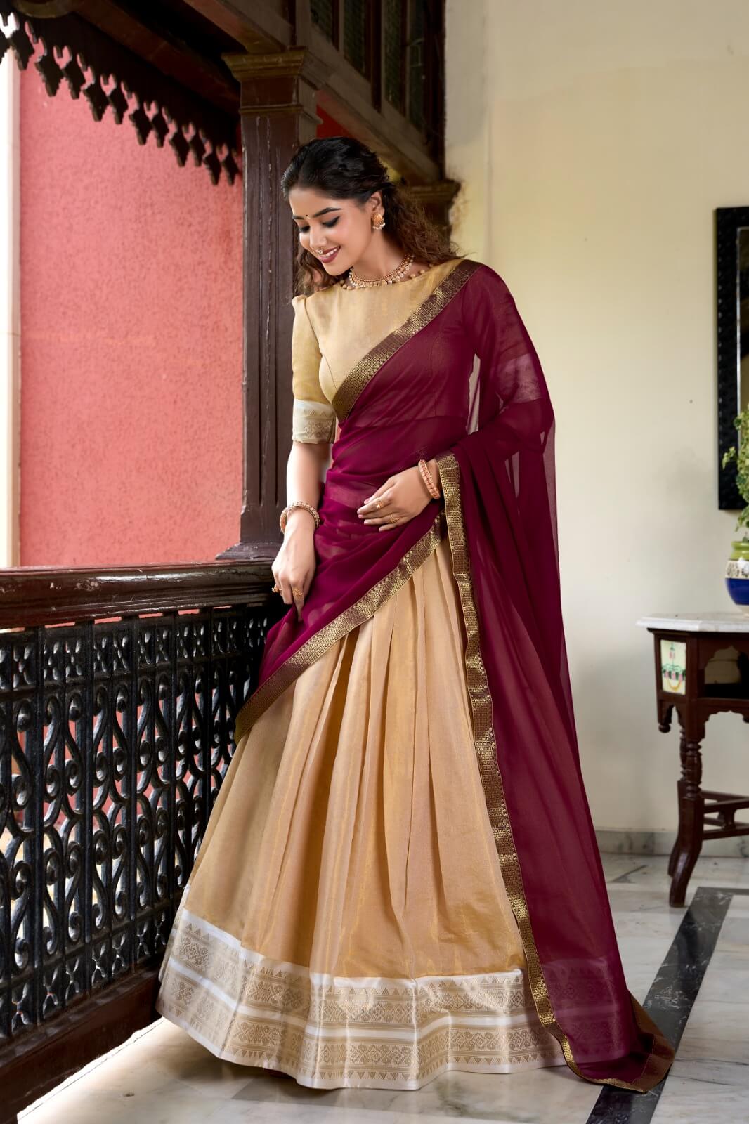 Red Lehenga saree for women 