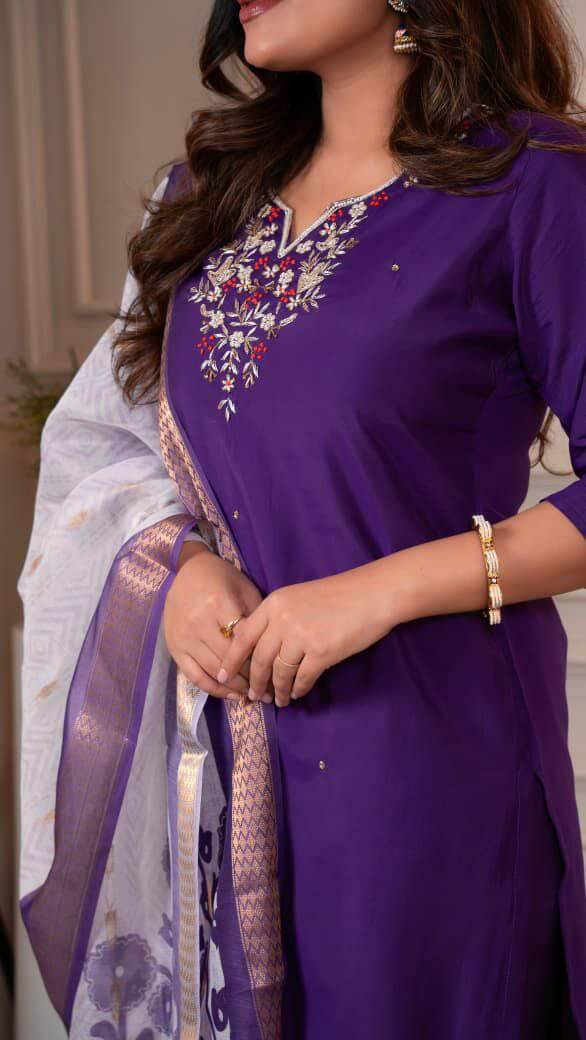 Purple kurti Set for Women