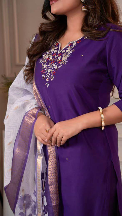 Purple kurti Set for Women
