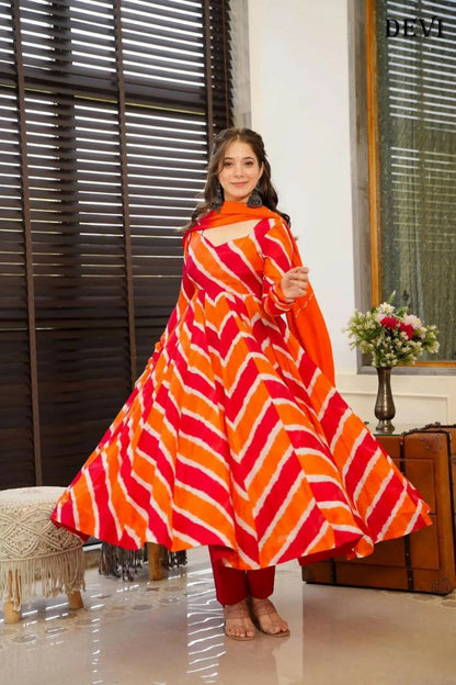 Gown Tebby Silk With Digital Printed
