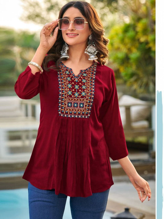 Embroidery Work Short Tops