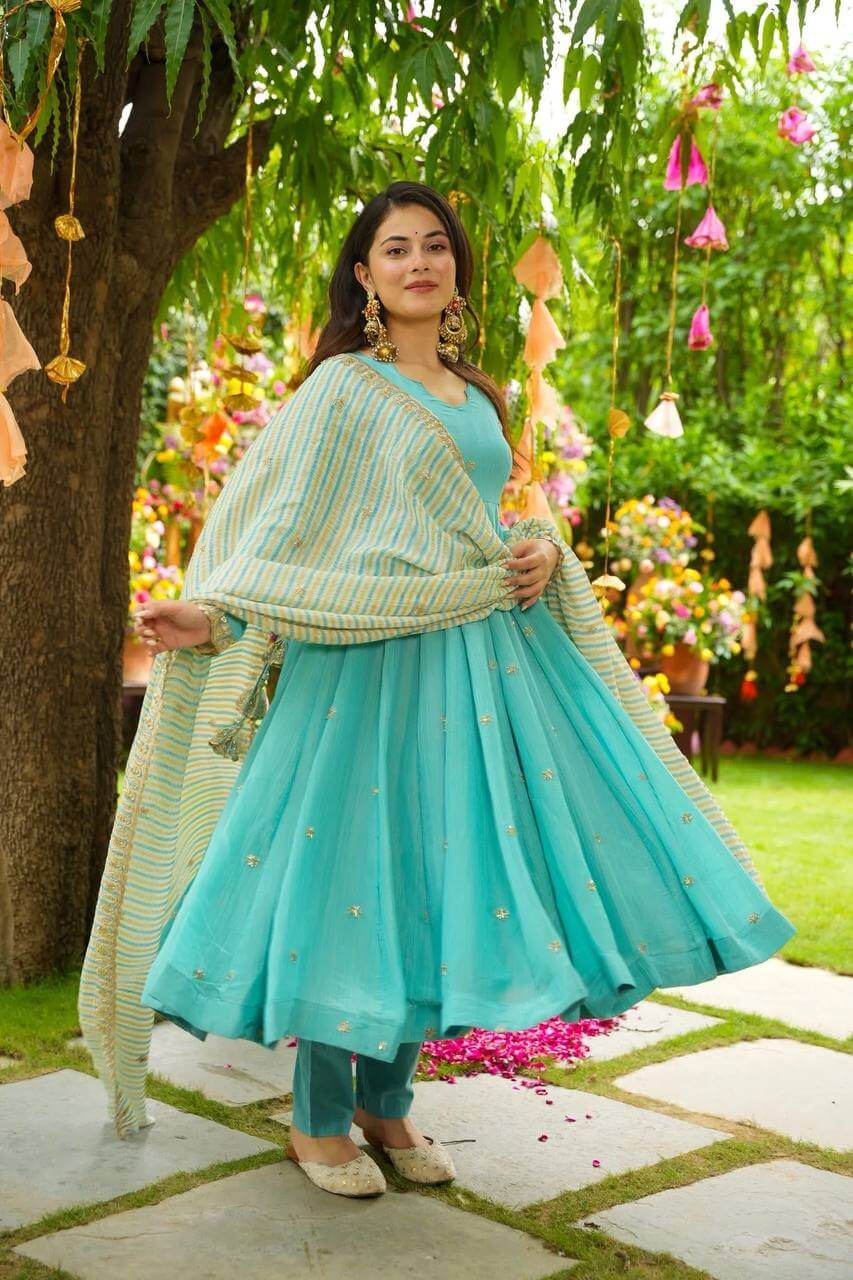 Faux Georgette With Embroidery Work Dress Suit