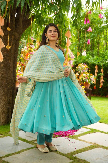 Faux Georgette With Embroidery Work Dress Suit