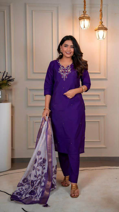 Purple kurti Set for Women