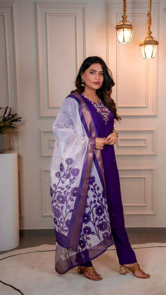 Purple kurti Set for Women