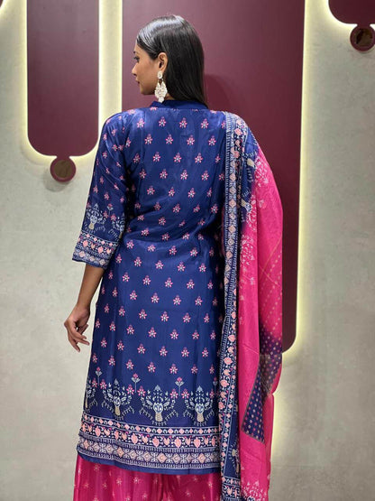 navy blue Kurti with Plazzo set for women