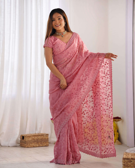 Pure silky crush saree for women