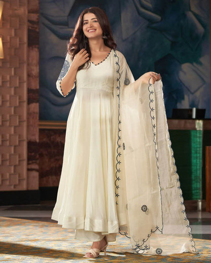 Vichitra Silk Kurti Set For Women