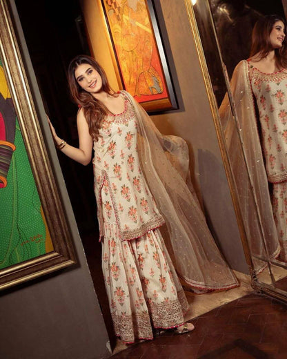 Pure chinon silk Sahara Suit for women
